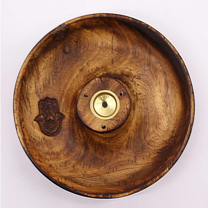 Incense holder disc for cones and sticks - Hamsa