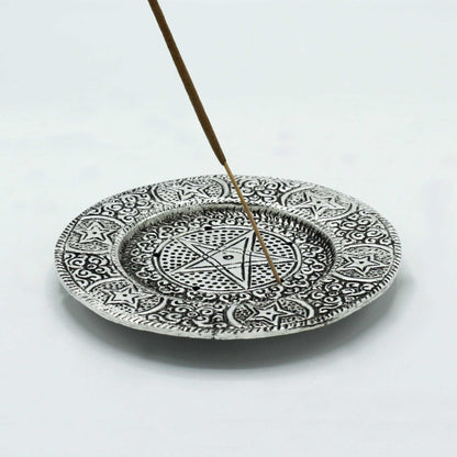 Polished Aluminum Pentagon Incense Holder 11.5cm