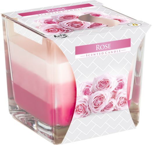 Bougie en pot arc-en-ciel - Rose