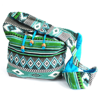 Tissu Jacquard - Petit sac à dos bleu sarcelle