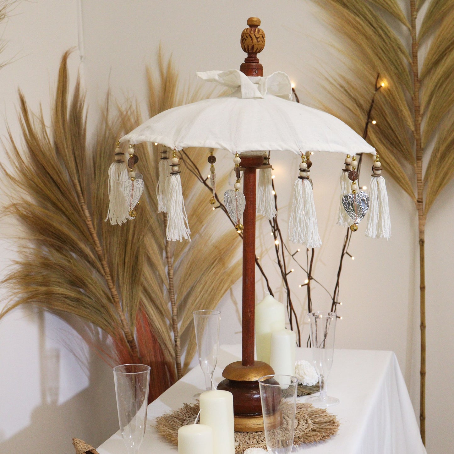 Bali Home Decor Umbrella - Canvas - Natural - 40cm