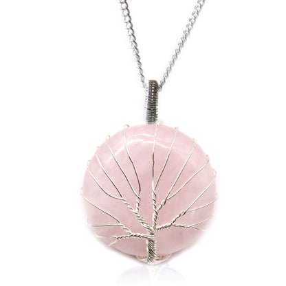 Tree of Life Necklace - Rose Quartz