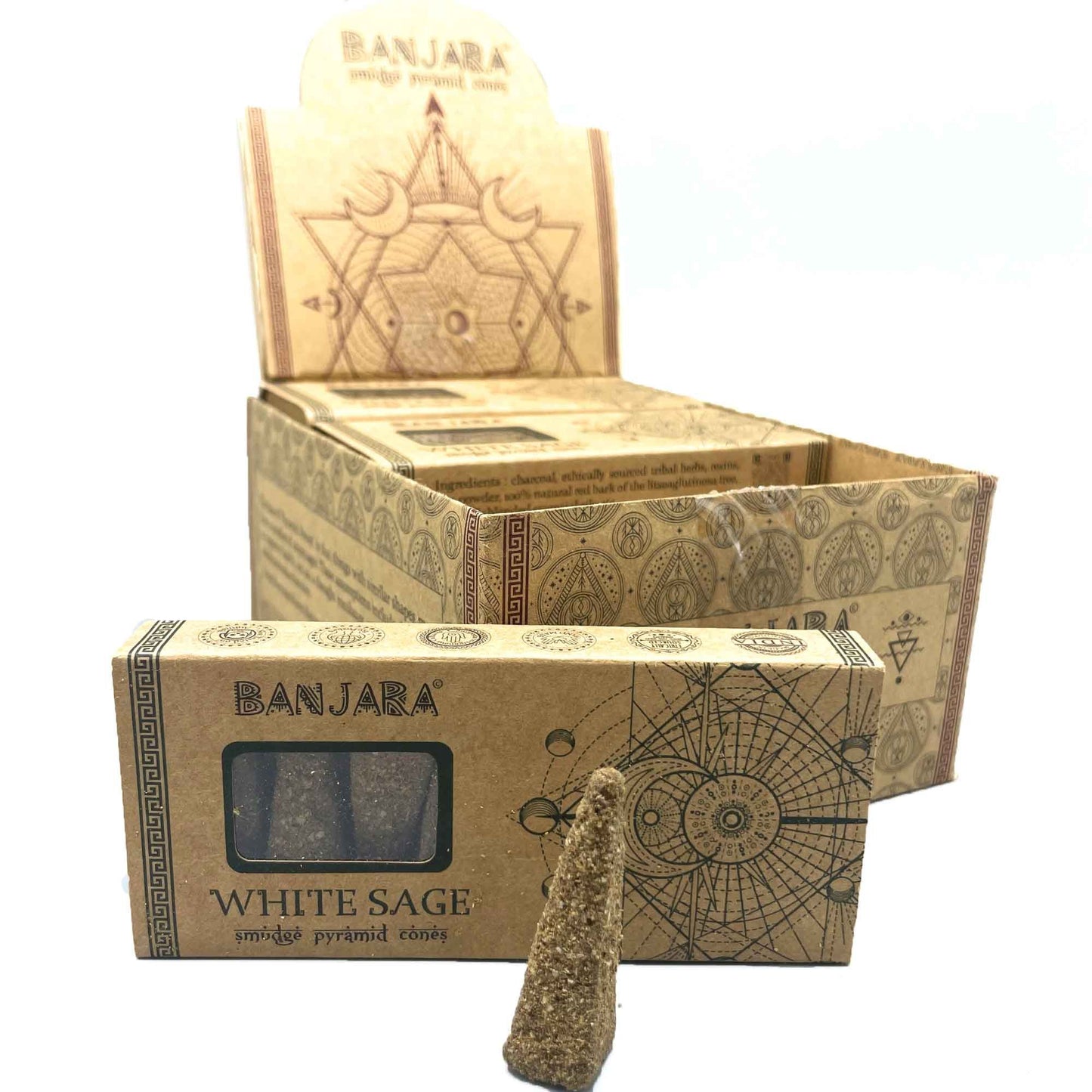 Banjara Smudge Pyramid Cones - White Wheat