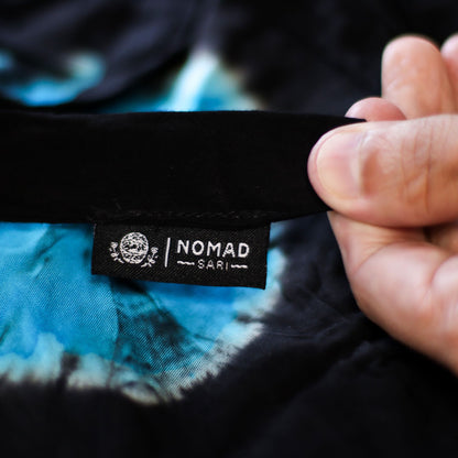 Pantalones de estilo japonés para estar en casa - Azul y naranja L