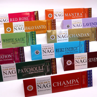 Jumbo Gold Nag Incense Cones - Chandan Reflux 42g