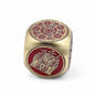 Feng Shui Fortune - Red and Brass Prosperity Cube - Flat