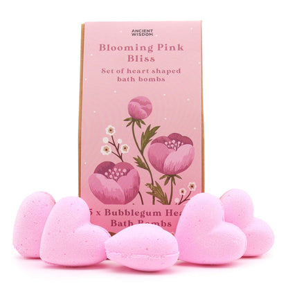 Blooming Pink Happiness Heart Bath Bomb Set