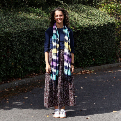 Arte Boho Java Estola/Bufanda - Rayas Múltiples - 62x200cm