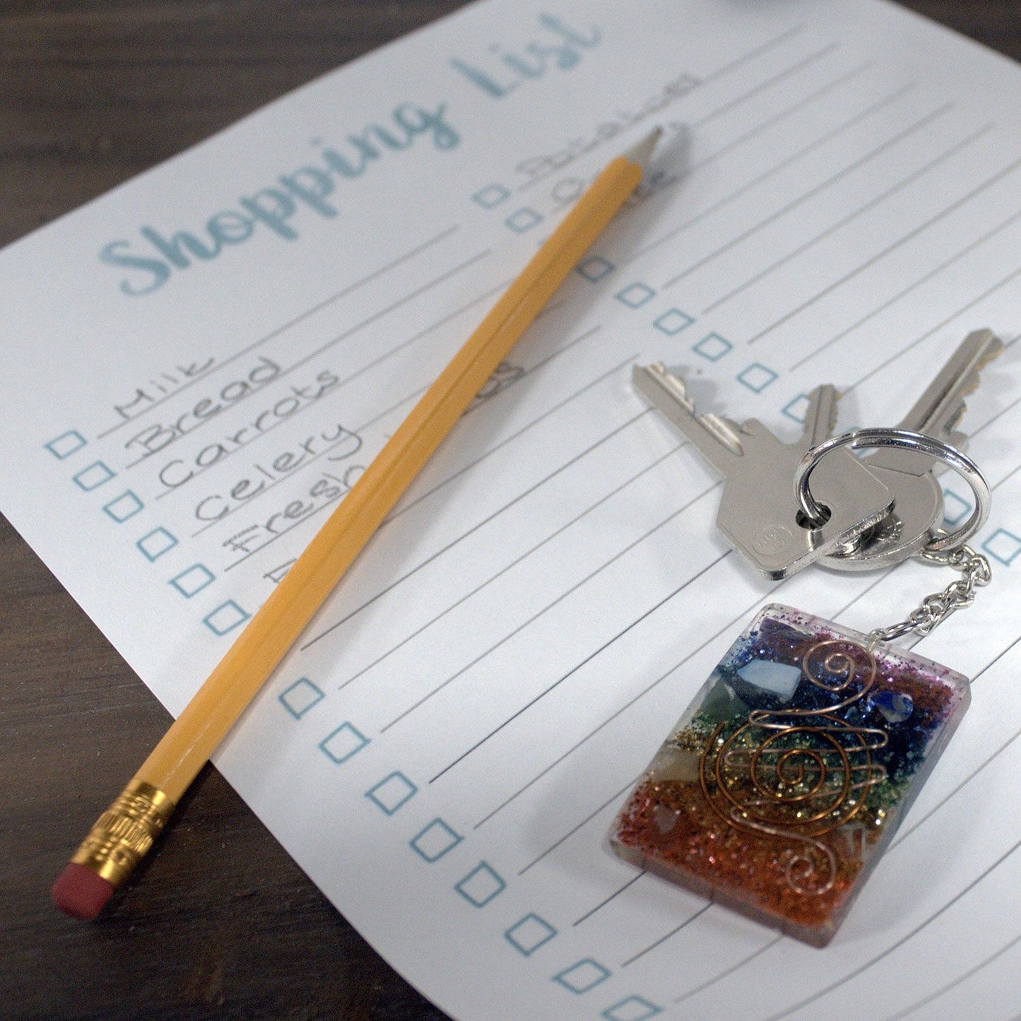 Llavero de poder de orgonita - Flor de la Vida de Octágono