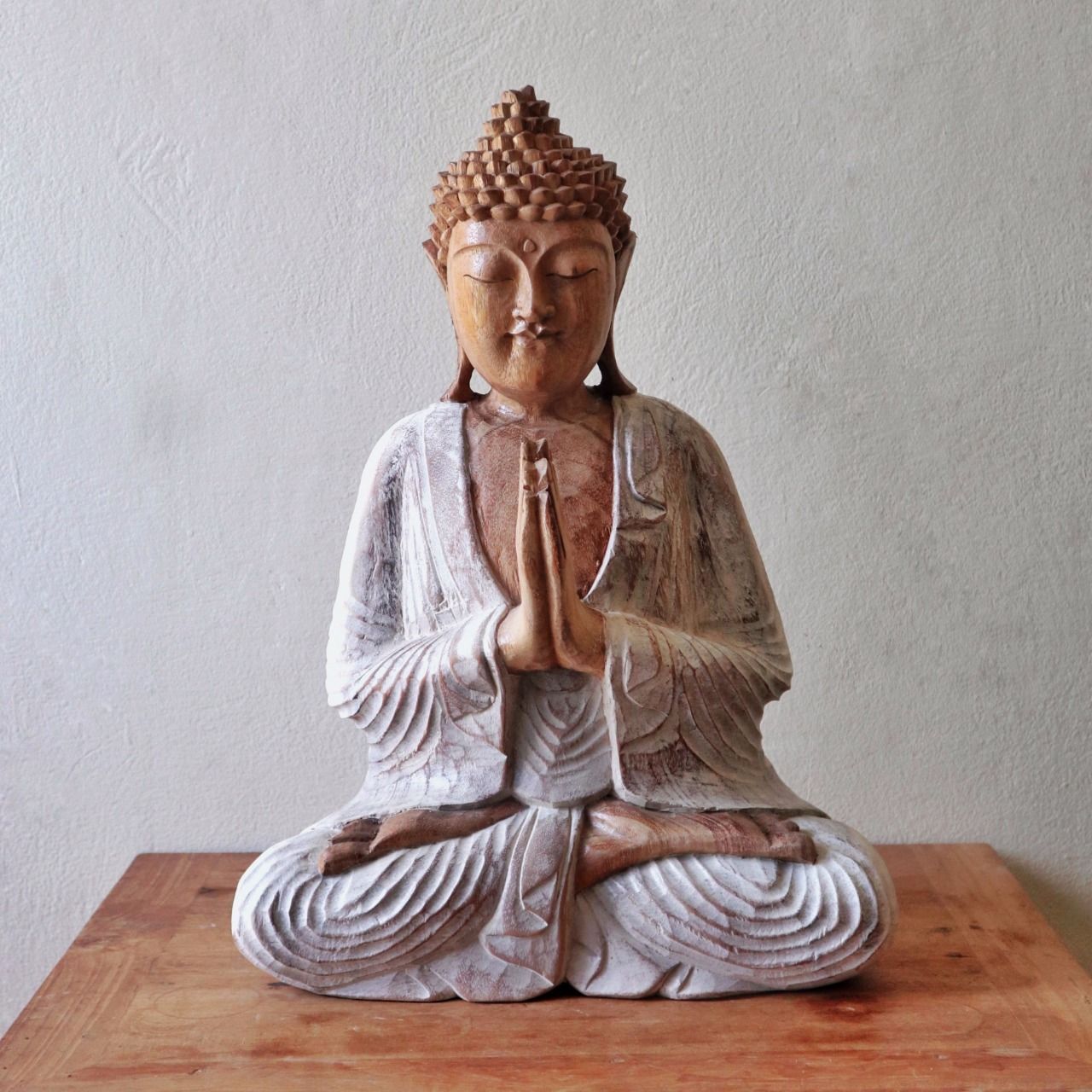 Estatua de Buda encalado - 30cm Bienvenida