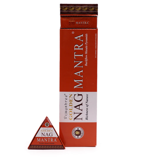 Jumbo Gold Nag Incense Cones - Mantra Reflux 42g