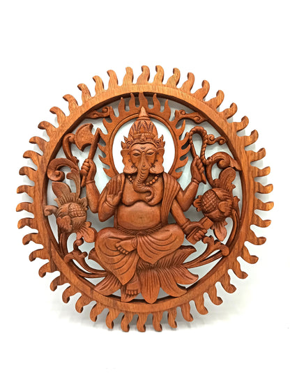 Panneau en bois - Ganesh 40cm
