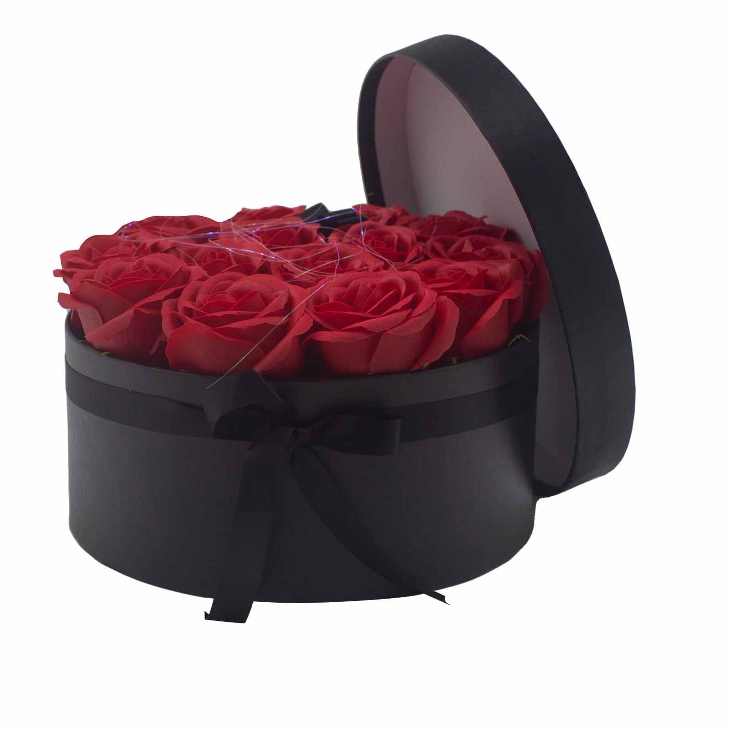 Gift Box - Soap Flower 14 Red Roses - Round