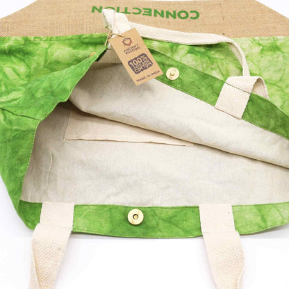 Sac entièrement naturel - Vert - Arbre de vie - Connexion