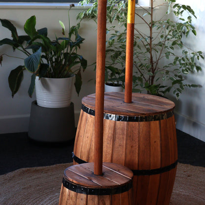 Beer Barrel Stool and Umbrella Stand - Natural