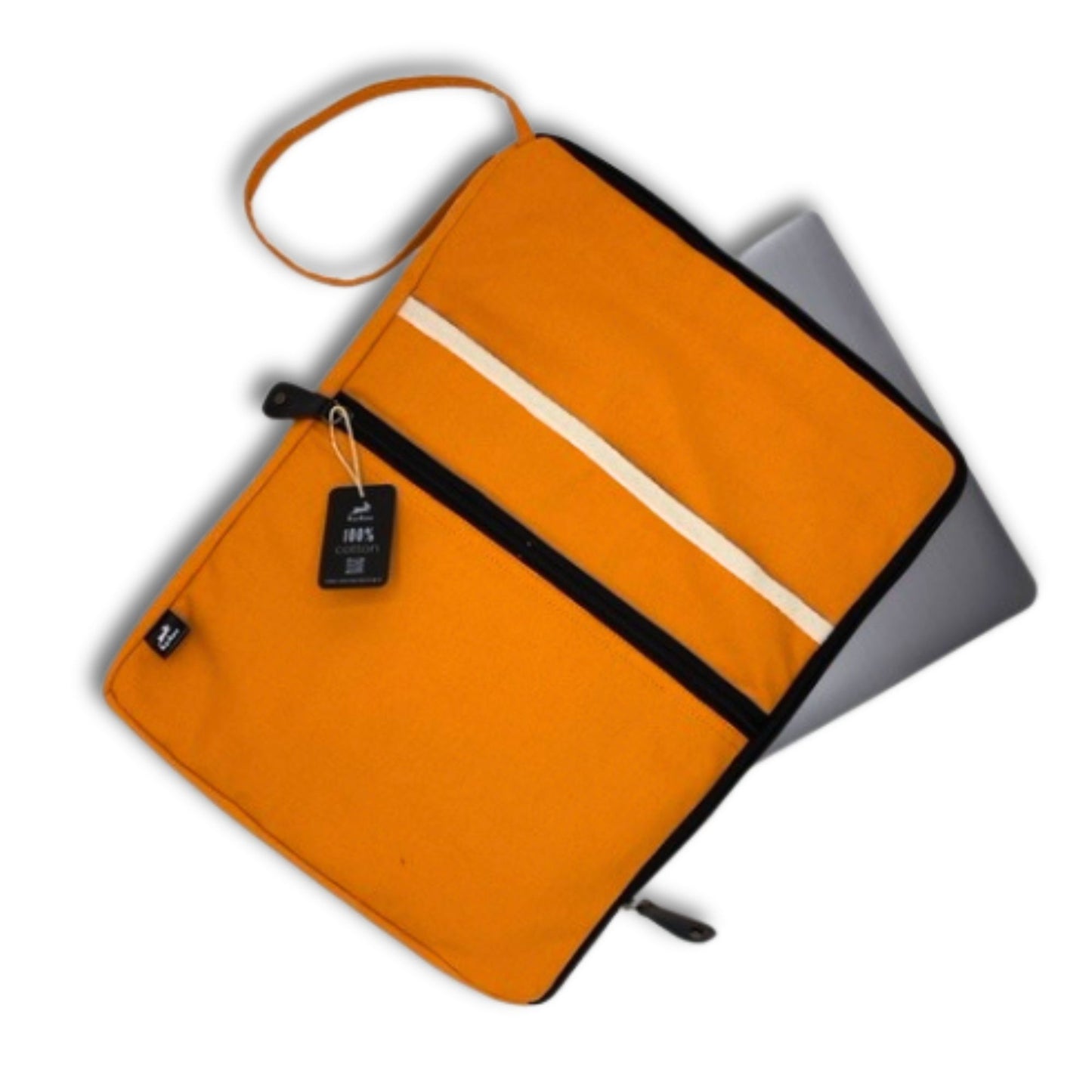 Large Canvas Laptop Sleeve - Orange
