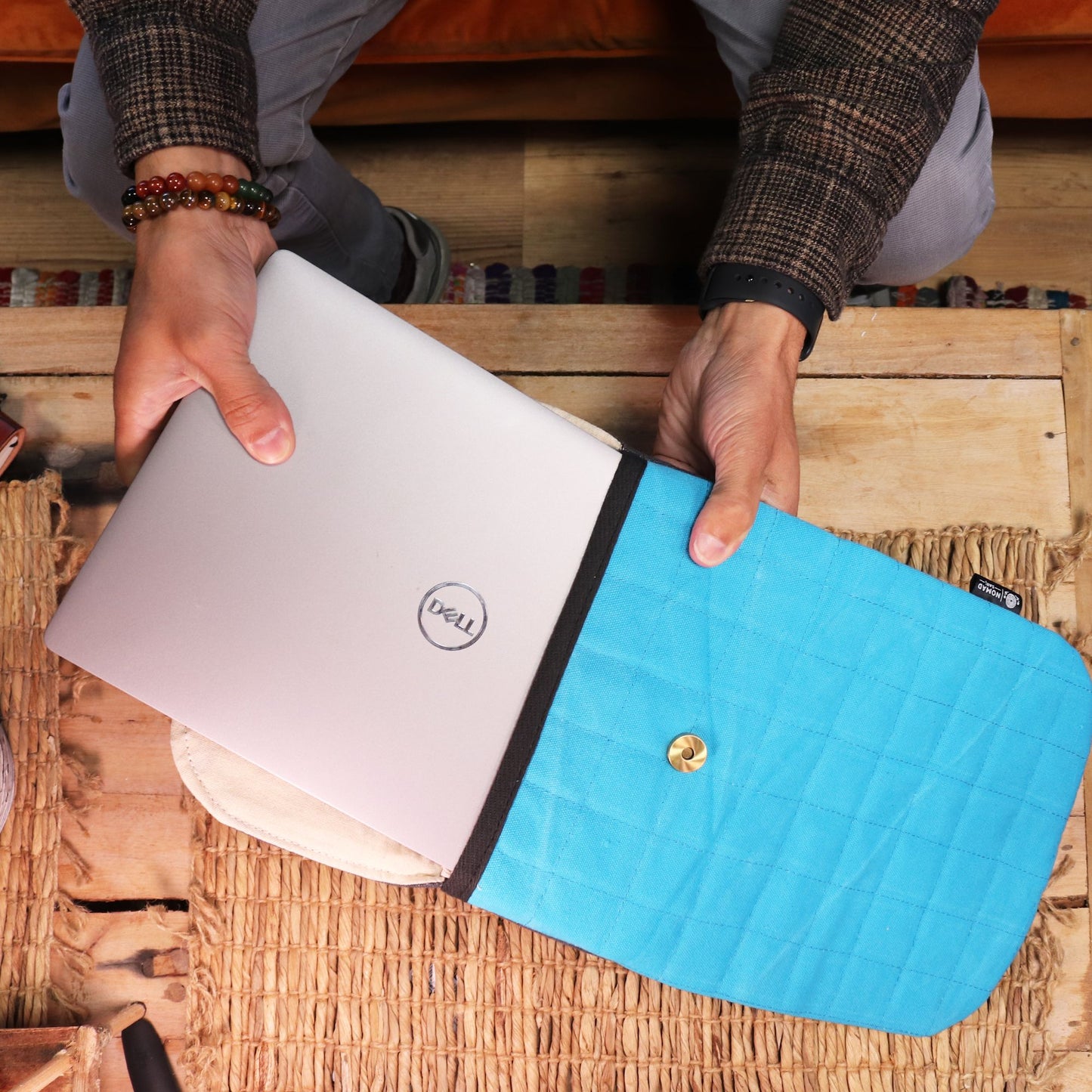 Padded 13-inch Laptop Sleeve - Crazy Yellow - 14 oz Stonewash