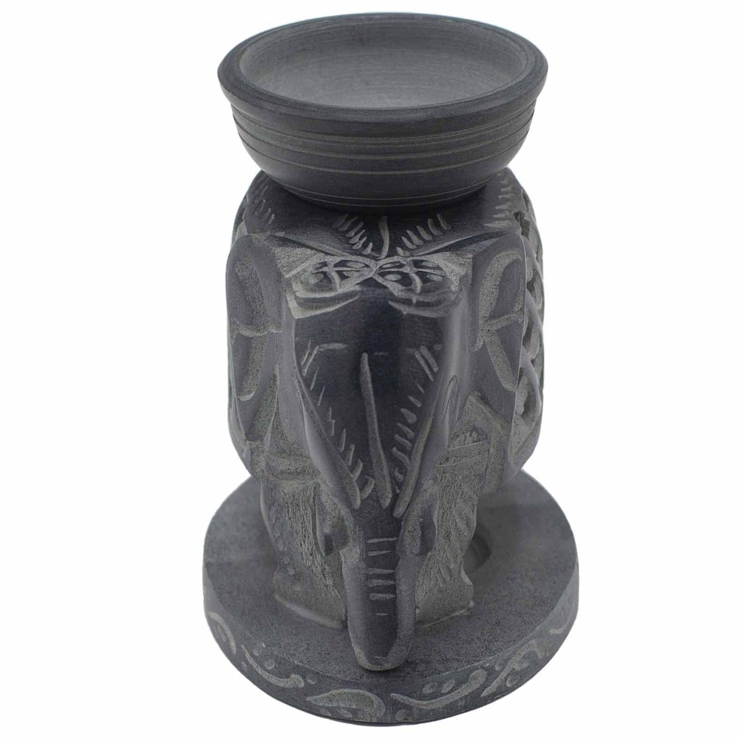 Soapstone Oil Burner 10.5 cm - Standing Elephant