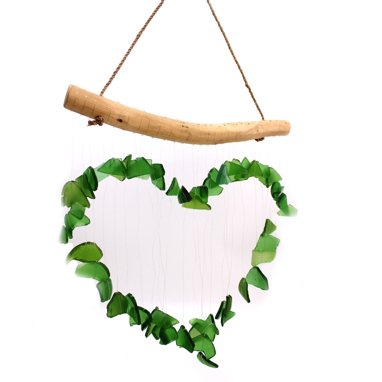 Carillón vidrio reciclado - Verde y Blanco