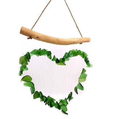 Carillón vidrio reciclado - Verde y Blanco