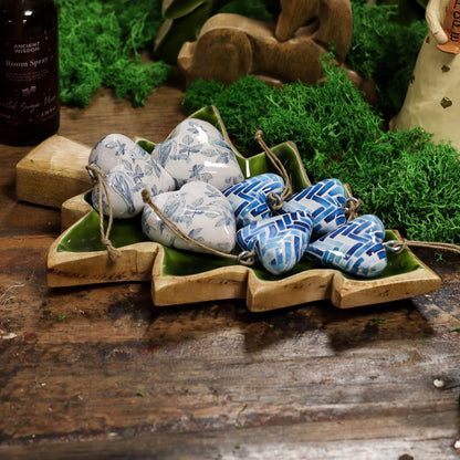 Lost in the Forest - Enameled Wooden Bowl with Tree Design - 25x19 cm