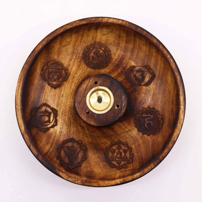 Incense holder disc for cones and sticks - 7 Chakras