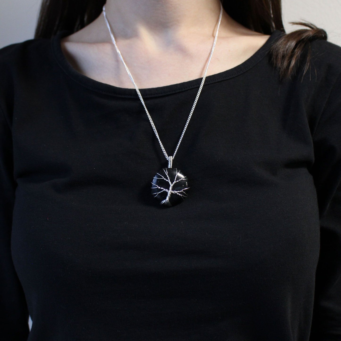 Tree of Life Necklace - Black Onyx