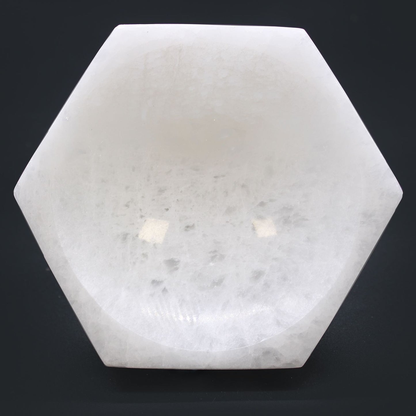 Hexagonal selenite bowl - 15cm