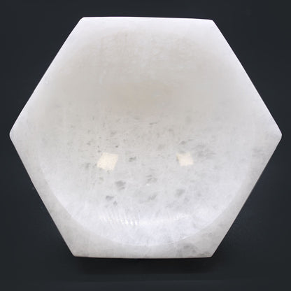 Hexagonal selenite bowl - 15cm