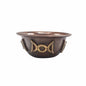 Antique copper ritual bowl with triple moon 8x4 cm