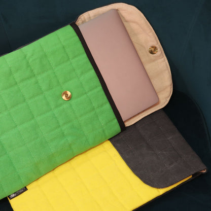 Padded 13-inch Laptop Sleeve - Crazy Yellow - 14 oz Stonewash