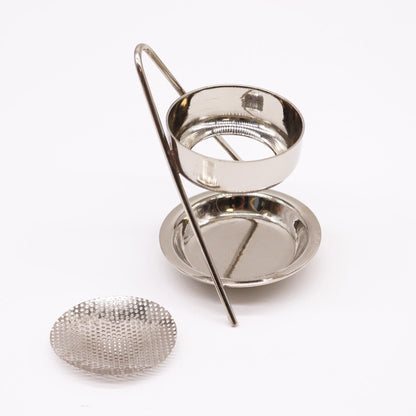 Brûleur d'encens en résine plaquée laiton - Fixe