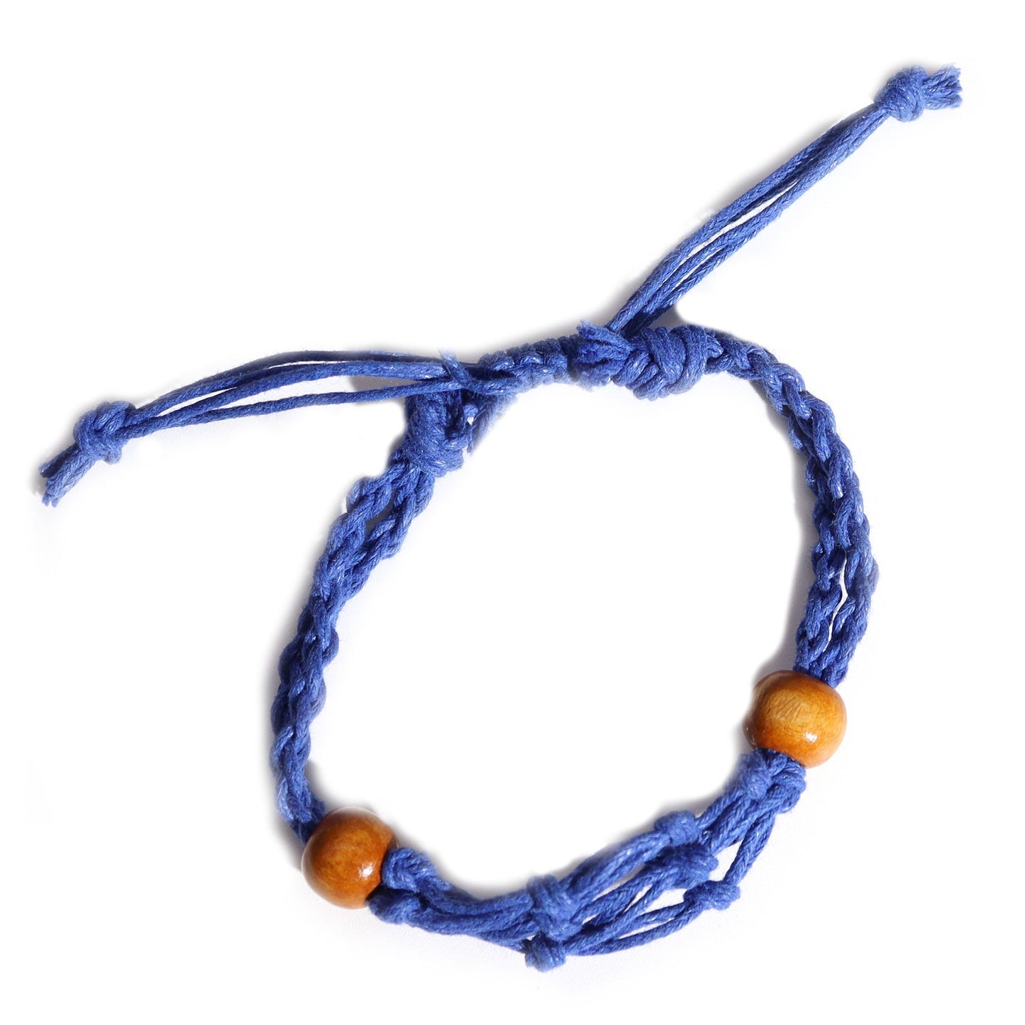 Pulsera de Macrame para Piedras Preciosas 20-28cm - Azul marino