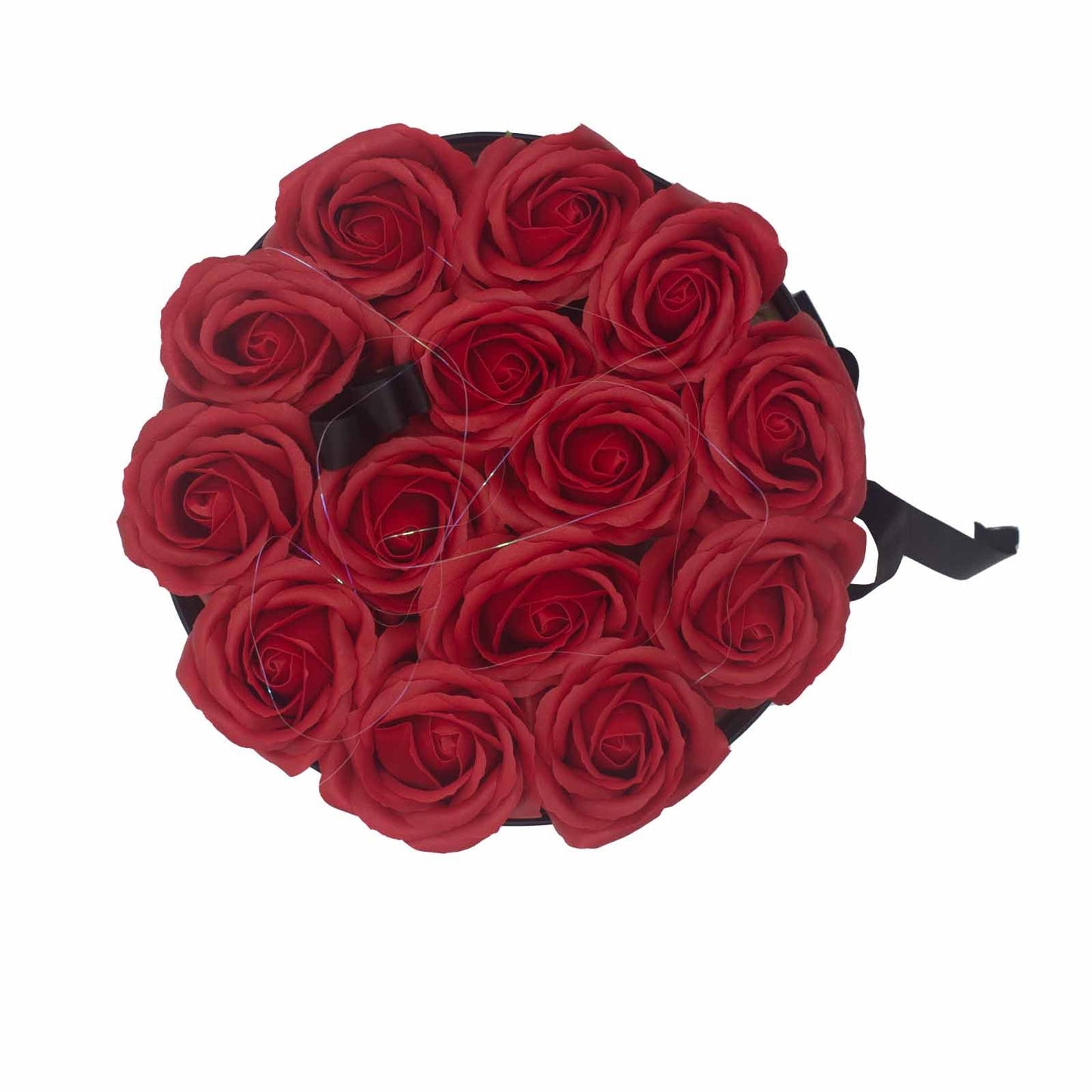 Gift Box - Soap Flower 14 Red Roses - Round