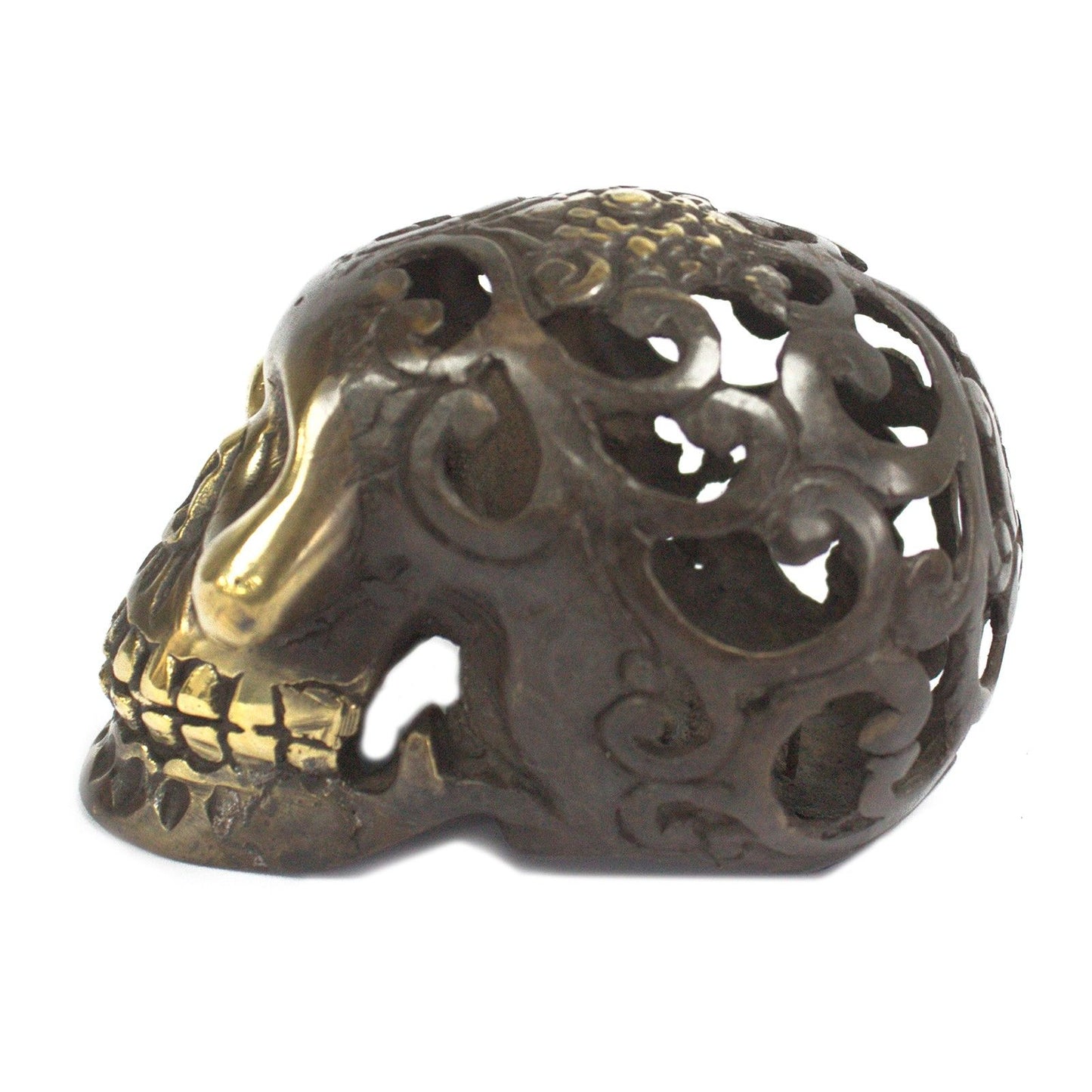 Vintage Brass Skull - Medium
