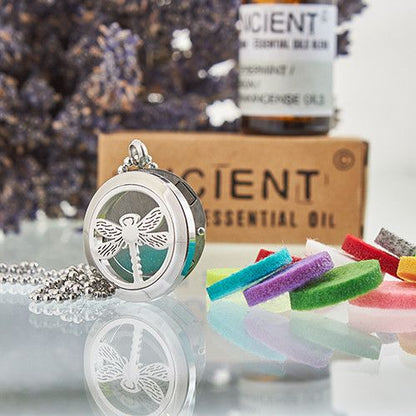 Aromatherapy diffuser necklace 25mm - Dragonfly