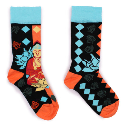 Hop Hare Bamboo Socks (S/M) - Blue Buddha &amp; Lotus