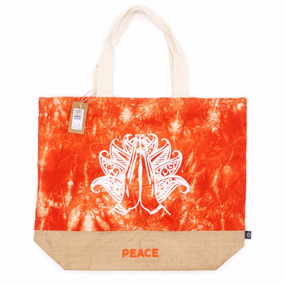 Sac entièrement naturel - Orange - Main Namasté - Paix