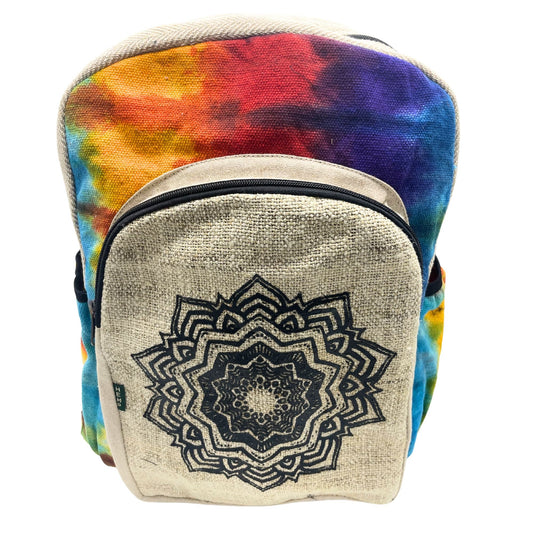 Large Tiedye Hemp Backpack - Mandala