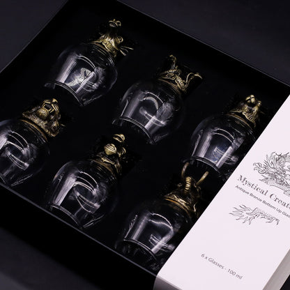 Gift set of 6 glasses (100 ml) - Mystical Creatures - Antique Bronze