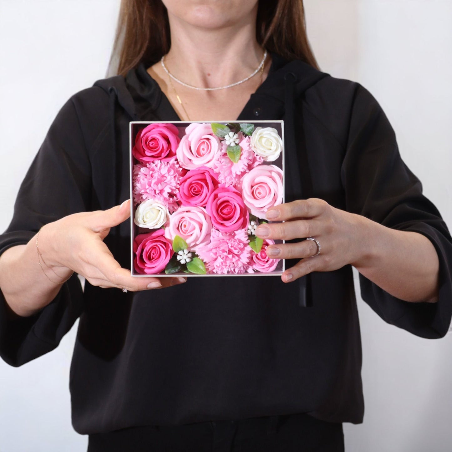 Caja Cuadrada flores - Baby Blessings - Rosas