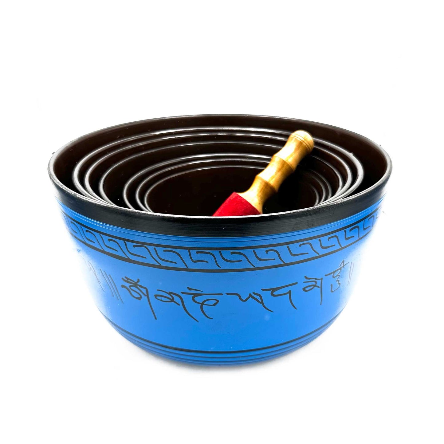 Set of seven small chakra Tibetan singing bowls (14-22 cm)