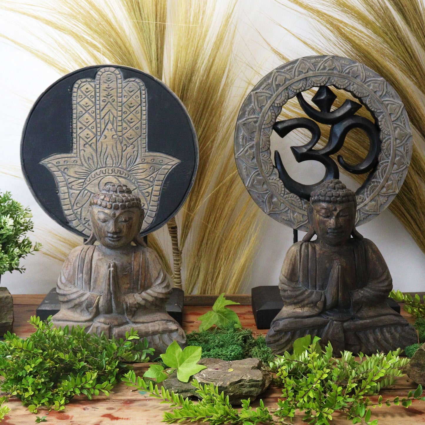 Buddha Feng Shui Set - Om - Gray and Black