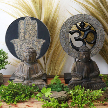 Buddha Feng Shui Set - Om - Gray and Black