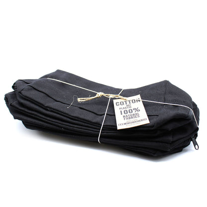 Neceser de algodón negro 10 oz - cuadrado clasico