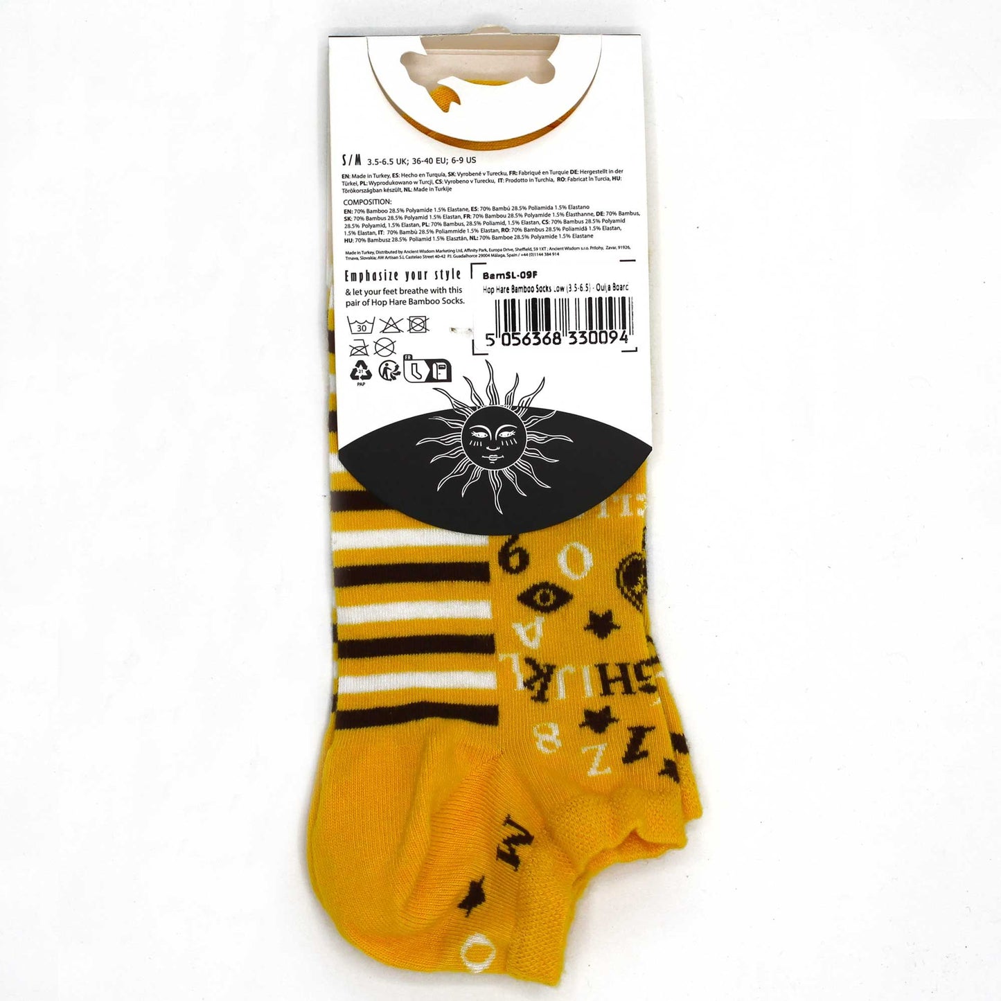 Hop Hare Bamboo Low Socks S/M (36-40) - Ouija Board