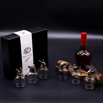 Gift set of 6 glasses (100 ml) - Mystical Creatures - Antique Bronze