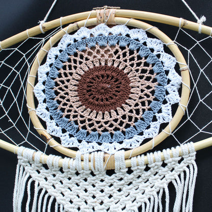 Dreamcatcher - Large Macrame White/Grey/Brown Eye