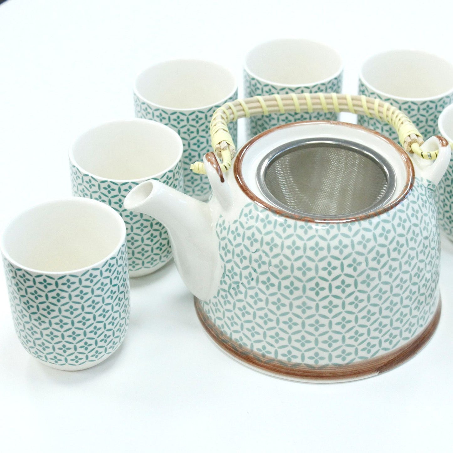 Teapot set - Green mosaic