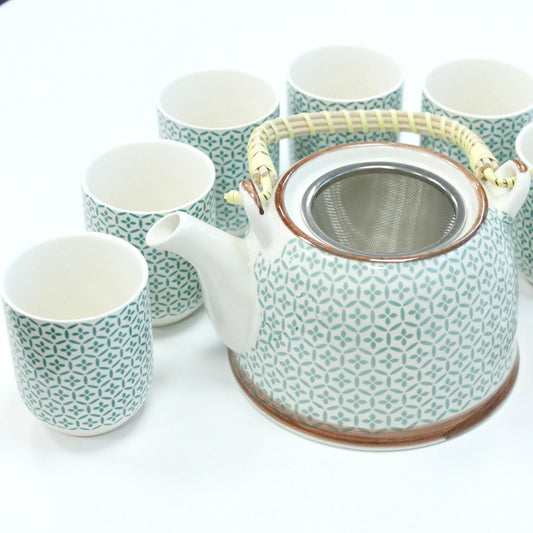 Teapot set - Green mosaic